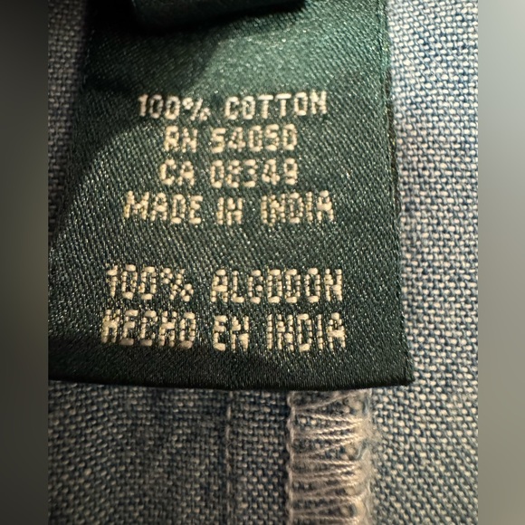 Ralph Lauren Vintage Chambray Maxi Skirt Women 4 petite Pearl Snap equestrian - Picture 9 of 12